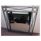 METAL MODERN MIRROR WITH PEWTER FINISH AND GOLD