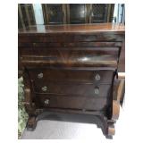 EMPIRE ANTIQUE DRESSER W/ GLASS KNOBS MISSING