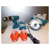 MAKITA CORDLESS DRIVER DRILL AND CIRCULAR SAW