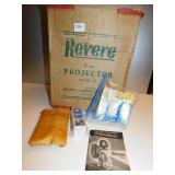 REVERE 8 MM PROJECTOR MODEL 85 WITH BOOKLET AND 4
