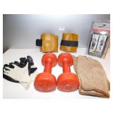 RESISTANCE BANDS, 3 LB. ANKLE WEIGHTS, 2.5 HAND