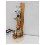 GOEBEL LAMP GIRL SITTING ON FENCE; MEASURES 10.5"