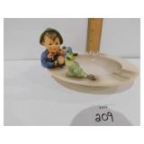 GOEBEL ASHTRAY;  WITH BOY LAYING LOOKING AT A
