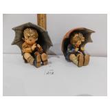 GOEBEL FIGURINE BOY & GIRL WITH UMBRELL; MEASURES
