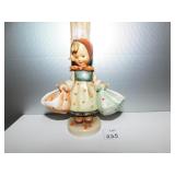 GOEBEL FIGURINE; GIRL HOLDING 2 SACKS; FULL BEE