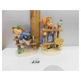 2 GOEBELS; BOY ON FENCE & GIRL ON FENCE