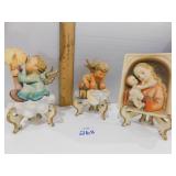 3 GOEBELS; 2 ANGELS & MOTHER MARY WITH PLATE