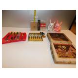 WIND UP BUNNYS, WOOD PUZZLES, BRASS SILVERWARE