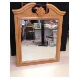 OAK MIRROR SHELL CENTER 40" W X 4