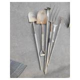 SHOVELS PITCH FORK, HAY RAKE