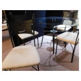 45" ROUND GLASS TOP COFFEE MOTIF DINING SET,