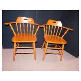 PAIR OF MAPLE CAPTAIN ARM CHAIRS