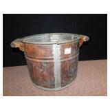 METAL BUCKET 12" H X 19" W COPPER WITH IRRIGATION