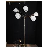 CHROME ADJUSTABLE NECK DESK LAMP & 5 HEAD ADJ.