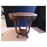 30" MAHOGANY ANTIQUE TABLE FOUND IN THE RAFTERS,