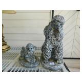 PAIR OF CEMENT DOGS APPROX. 14" H GOOD CONDITION