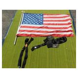 AM. FLAG, LIFTING STRAP, GLOVES, SUSPENDERS