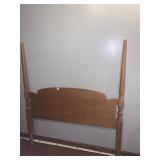 FULL SIZE LIGHT WOOD FINISH HEAD BOARD ON FINIALS