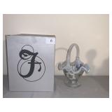 Fenton handcrafted hand-painted basket with