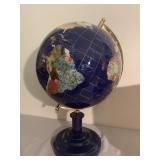 World globe brass with mother of pearl inlay on