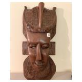 Carved African wall hanging - 24" H x 11" W