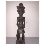 Carved Africa woman with loin cloth 29" H X  8" D