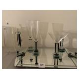 Ponzini Art Glass set 17" x 11" mirrored tray Deco