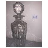 Ceska hand made decanter with stopper 11"