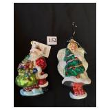 Christopher Radko ornaments Angel & Santa