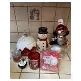 Battery operated snowman, Hello Kitty, candle etc