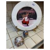 Sax Fifth Avenue Santa plate and Thomas Kinkade