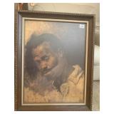 Framed male figure 27 1/2" x 21 1/2" W