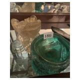 Art glass frog and dish