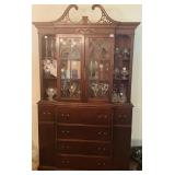 Mahogany china cabinet with 2 center doors, open