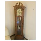 Oak grandfather clock Ridgeway with paperwork