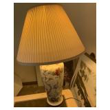 Floral with raised design lamp with shade