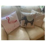 4 pillows 2 Elephants, Tropical paradise Flamingo
