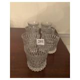 Seven heavy base rock glasses