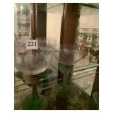 Hand made Pair of glasses green stems