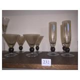 Set of 8 Bronze Champagne and Martini glasses
