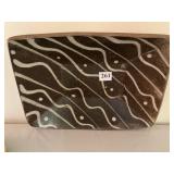 Pottery bowl 14" X 10" Brown and White