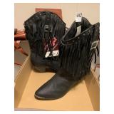 Dingo sz. 10 new boots with fringe and metal toe