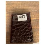 Alligator tri-fold wallet 4 1/2" x 3" - new