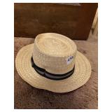 Borsalino 100% Paglia Genuine Baka 7 5/8" like new