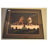 Muhammad Ali and Joe Frazier  autographed framed