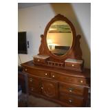 Oak Bedroom set with  55" H x 38" W x 19 D