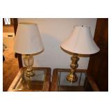 Pair of two Oak tables with lower shelf and two