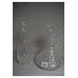 Stuart Pair of Crystal decanters 10 1/2 & 11 1/2"