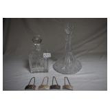 Pewter decanter markers, Checz. crystal decanter