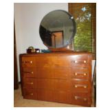 Waterfall Dresser 4 drawer with mirror 46.6" W x